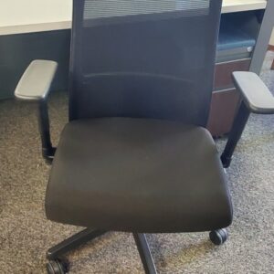 HON Ignition Task Chairs – Adjustable Arms, Tilt, Height - Black Fabric Seat, Black Mesh Back – $295.00 ea. -  QTY 4