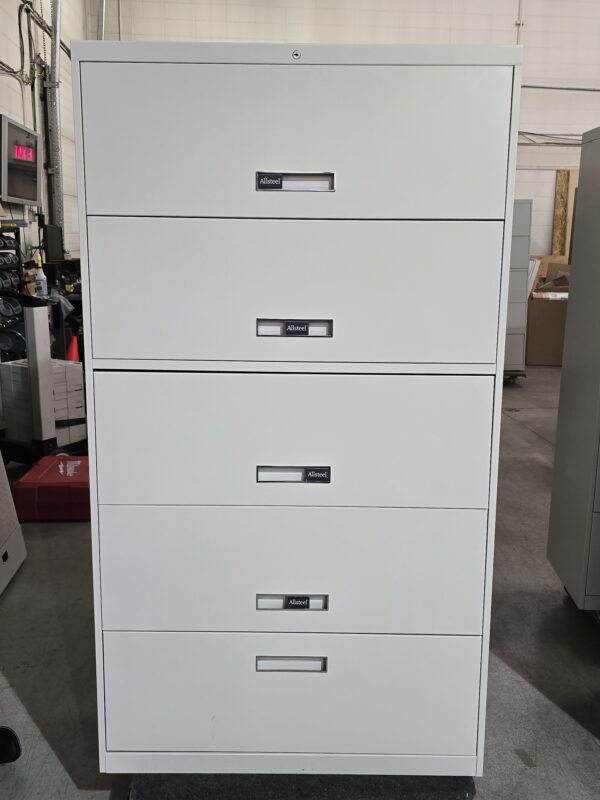 Allsteel 5 High File Cabinet - Lt. Grey - 36"W x 18"D x 65"H - $125.00 ea. - QTY 4