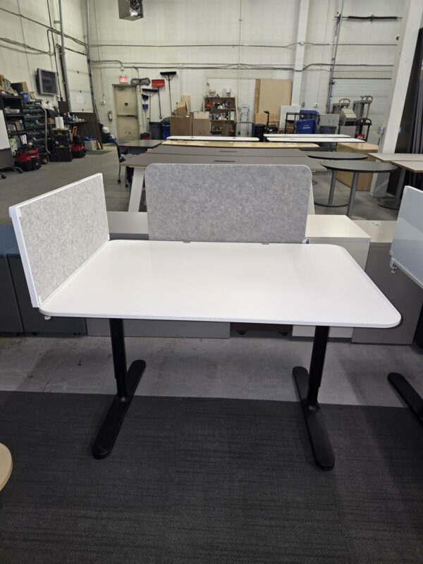 Ikea Desk - 46.6" x 31.5"  Includes privacy panel and reversible tack board/whiteboard and cable management mesh panel- CLEARANCE $75.00 ea. - QTY 1