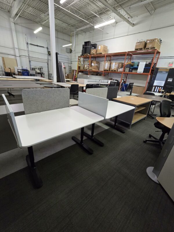 Ikea Desk - 46.6" x 31.5"  Includes privacy panel and reversible tack board/whiteboard and cable management mesh panel- CLEARANCE $75.00 ea. - QTY 1 - Image 2