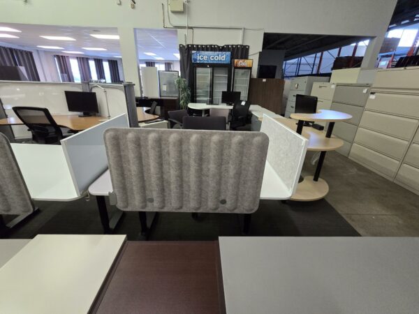 Ikea Desk - 46.6" x 31.5"  Includes privacy panel and reversible tack board/whiteboard and cable management mesh panel- CLEARANCE $75.00 ea. - QTY 1 - Image 4