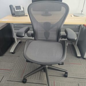 Herman Miller Aeron Remastered Ergonomic Task Chair - Size B - Graphite - $900.00 ea. (7 Available)