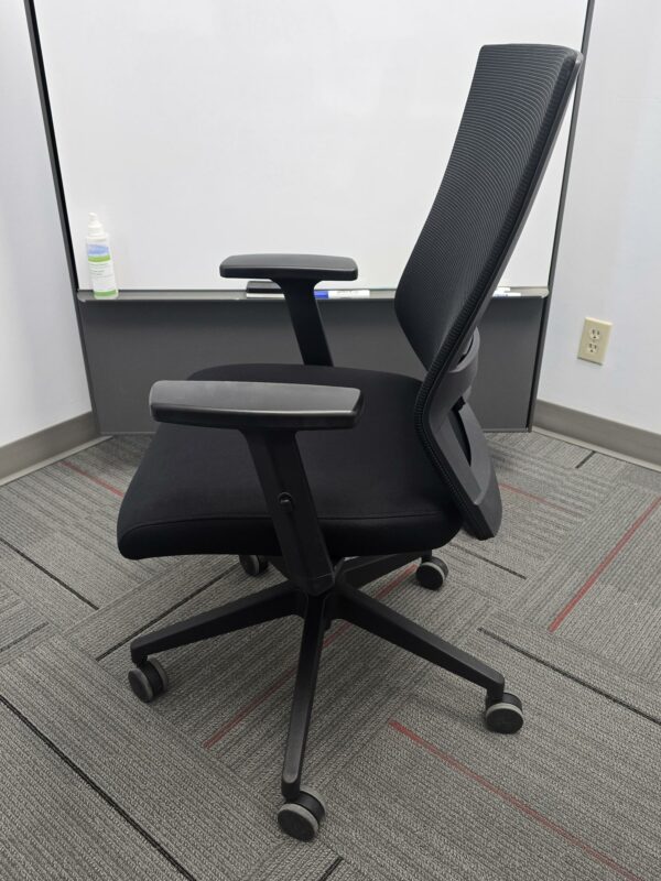 Adjustable Task/Boardroom Chair - Black Mesh Back, Fabric Seat - Height, Tilt, Lumbar Adjustable - $90.00 each.  Qty 28 - Image 2