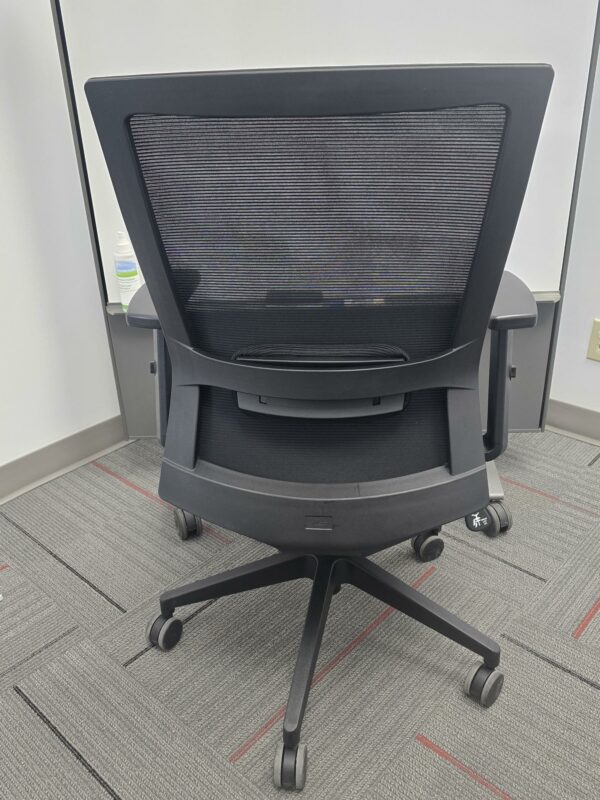 Adjustable Task/Boardroom Chair - Black Mesh Back, Fabric Seat - Height, Tilt, Lumbar Adjustable - $90.00 each.  Qty 28 - Image 3