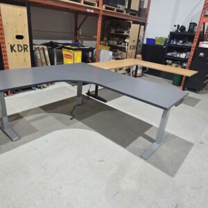 L-Shaped Electric Height Desk - Graphite - 7' x 6' x 30" (50" from Corner of Desk to Center Edge) - 2 LH, 2 RH