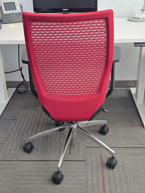 Krug Height/Tilt Adjustable Task Chair - Red Mesh Backrest, Light Grey/Taupe Seat, Black Armrest - $95.00 ea. (QTY 8) - Image 3