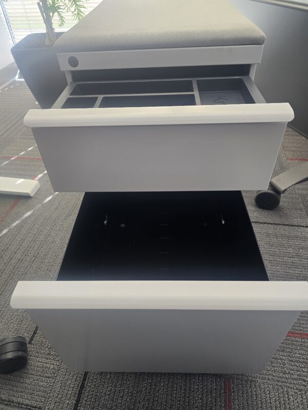 Knoll 2-Drawer Pedestal Cabinet - Lt. Grey Cabinet - Taupe Pad - $75.00 ea. - Image 2