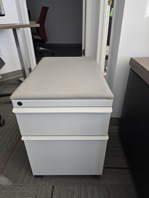 Knoll 2-Drawer Pedestal Cabinet - Lt. Grey Cabinet - Taupe Pad - $75.00 ea. - Image 3